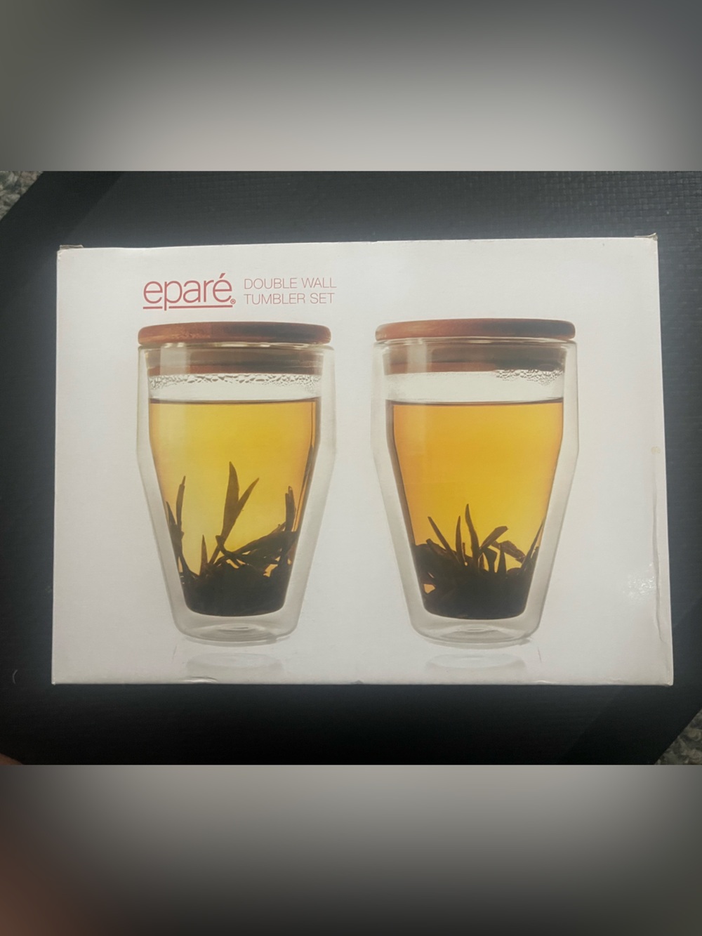 Double Wall Tumbler Set with Amber Lids (Set of 2)